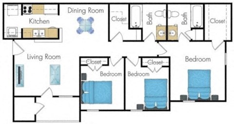 a floor plan of a house with a swimming pool